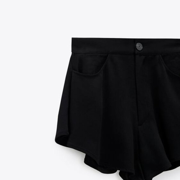 Zara Pants - Zara - Black High Waist Flowy Shorts